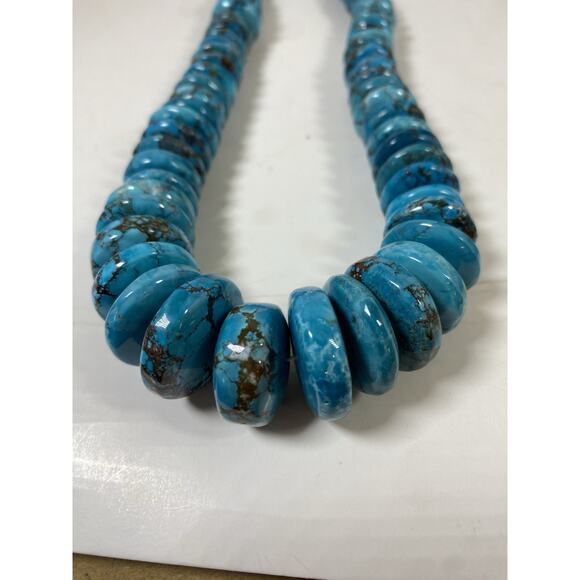 Vintage Native American Navajo Turquoise Necklace & Bracelet Set - Picture 5 of 9